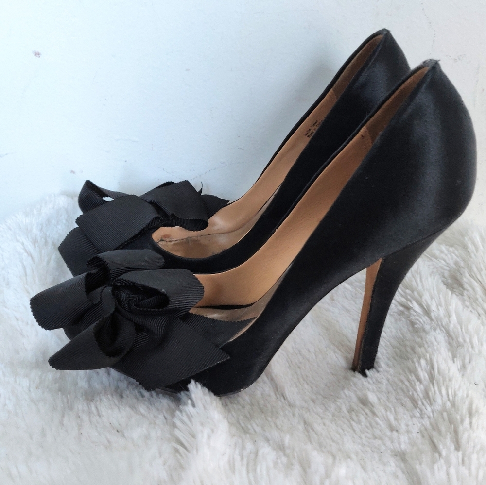 Black Badgley Mischka Red Carpet Ribbon Shoes 6.5 - Picture 4 of 7